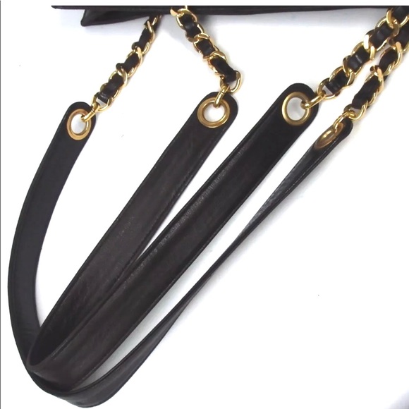 Auth Chanel Coco Mark Lambskin Chain Tote Bag - Picture 4 of 8